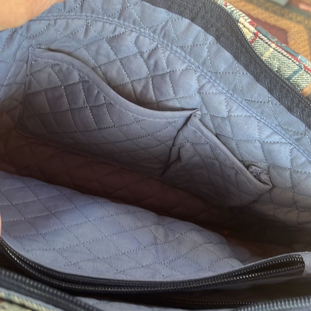 Donna Sharp Plaid Patchwork Bag With Straps. - image 4